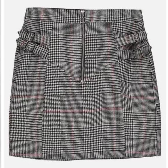 Topshop Plaid Wool Preppy Mini Skirt 6 - Picture 4 of 9